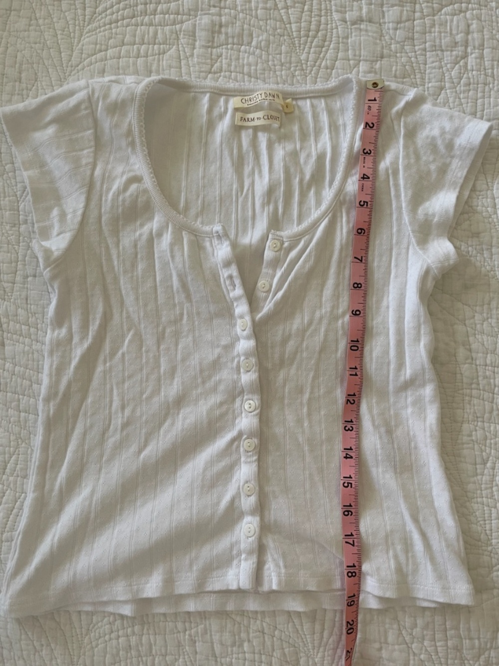 Christy Dawn Bridget Tee in Ivory Size S - Picture 3 of 8